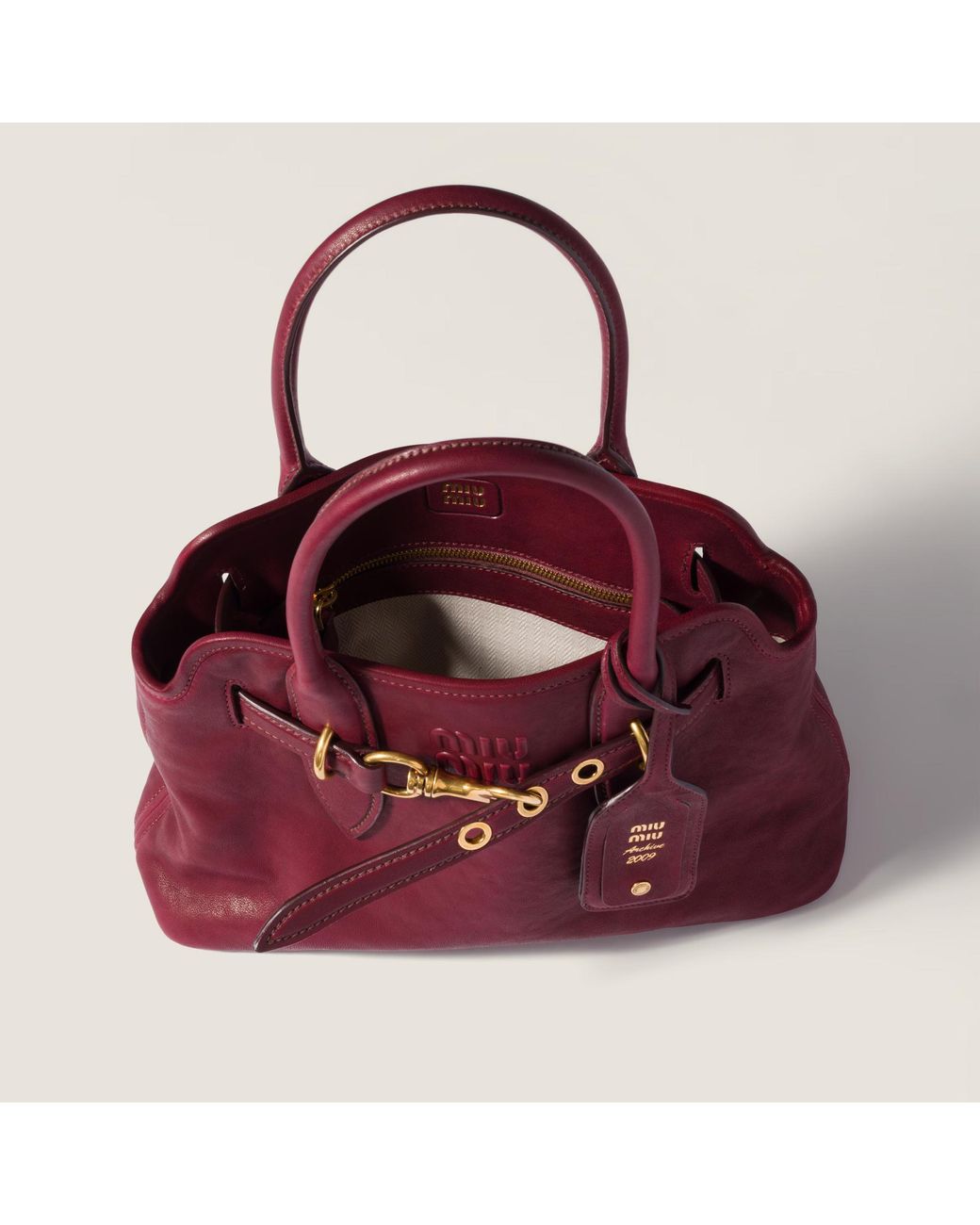 Miu Miu Red Aventure Nappa Leather Bag