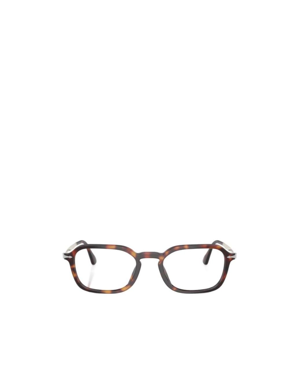 Persol White Geometric Frame Plain Mirror for men