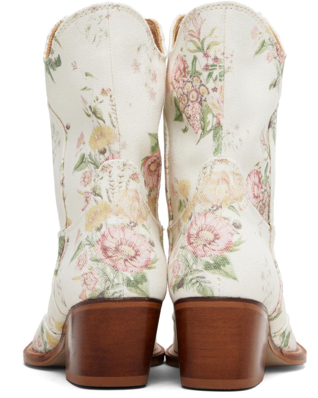 OPEN YY White Floral Pattern Boots