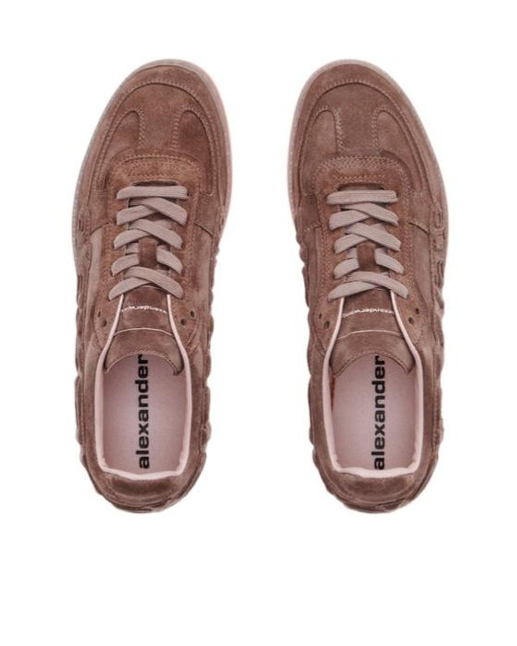 Alexander Wang Brown Lex Logo-Embossed Suede Sneakers