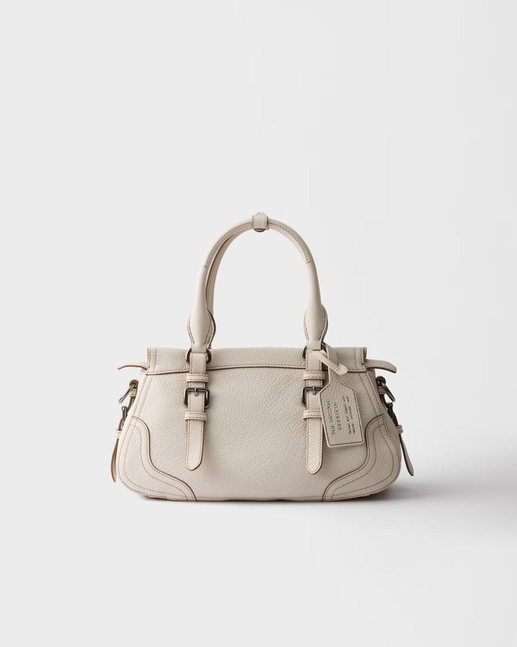 Prada Natural Zipped Large Shoulder Bag