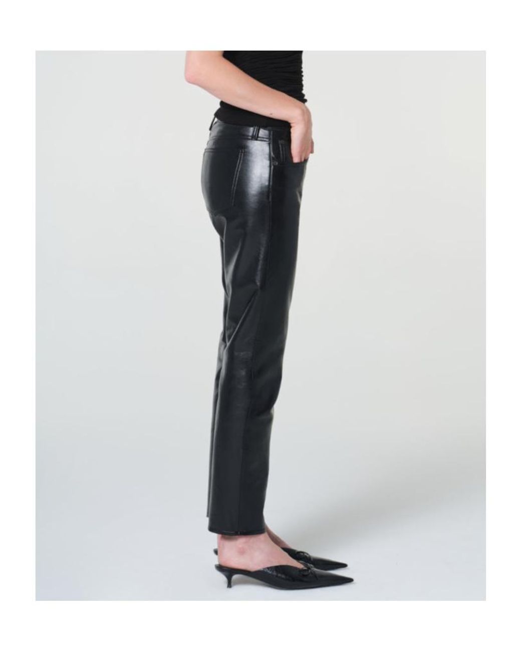 Agolde Gray Cocktail Ankle Slim Jeans