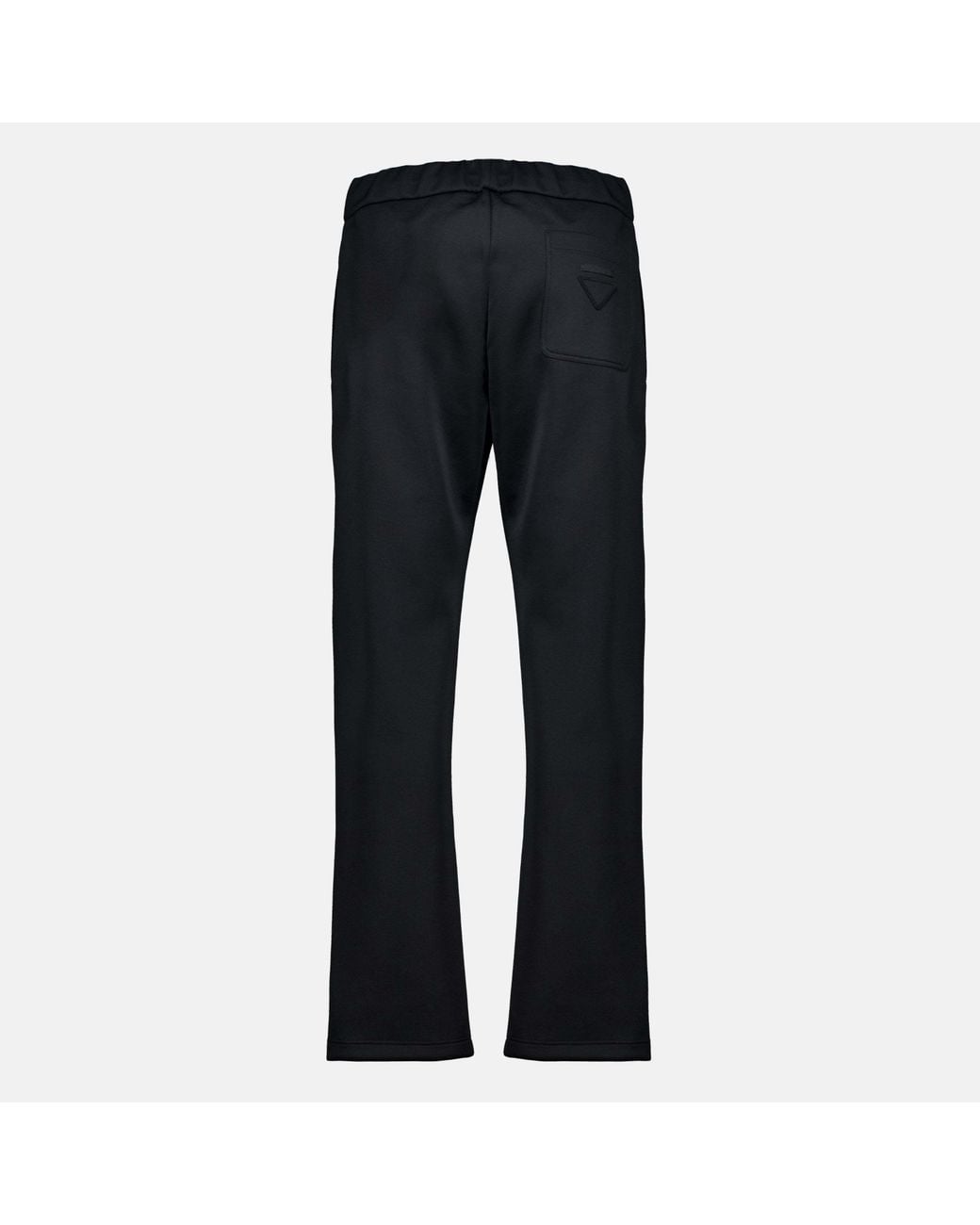 Prada Blue Logo-Patch Straight-Leg Trousers for men