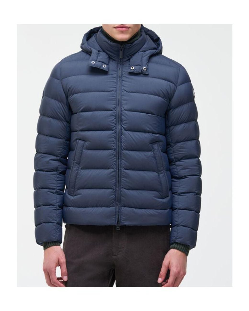 Colmar Blue Down Jacket With Detachable Hood for men