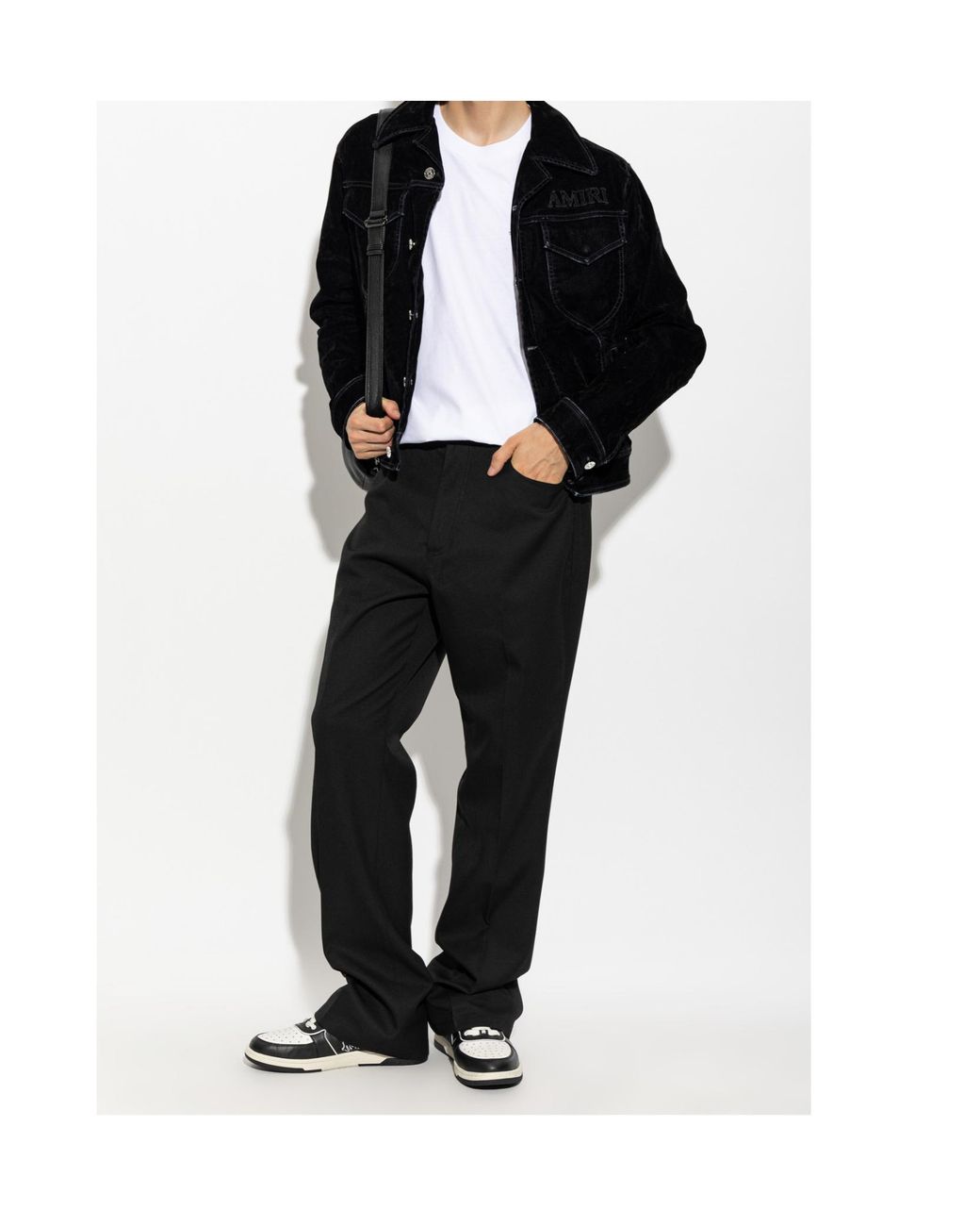 Amiri Black Creased Trousers for men