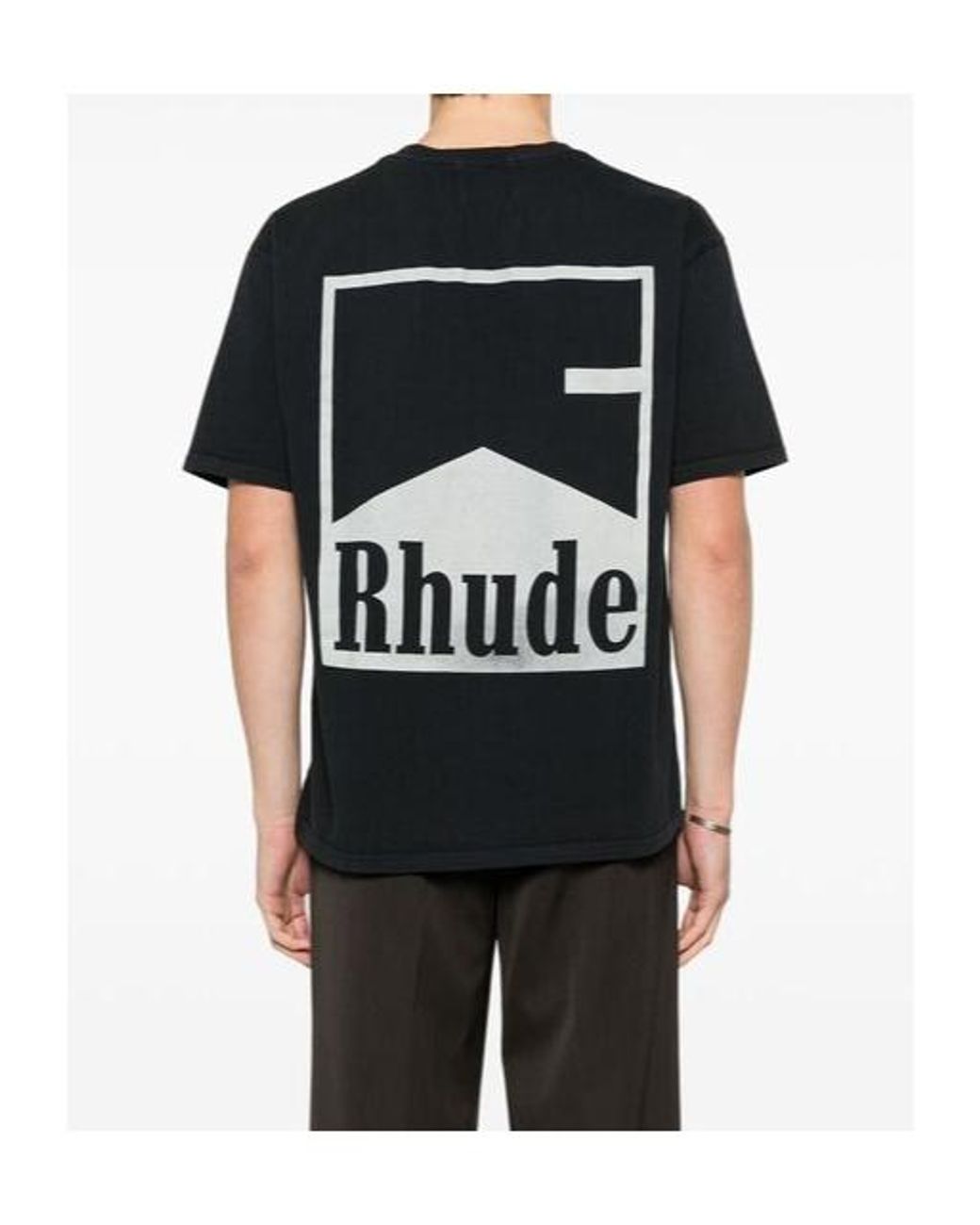 Rhude Black Logo Graphic T-Shirt for men