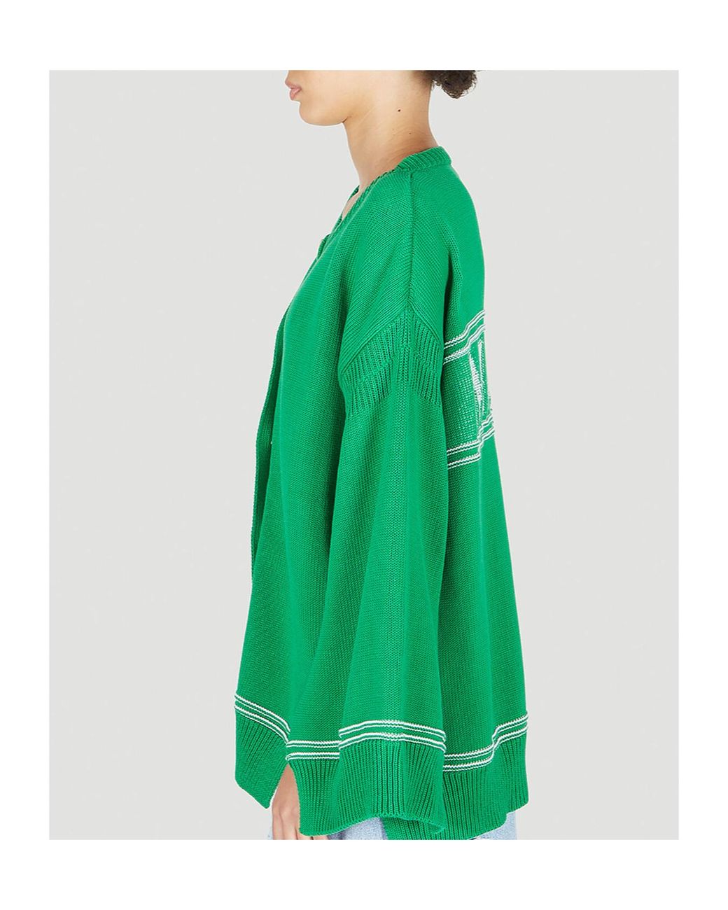 Marni Green Buttoned Oversized-Fit Cardigan