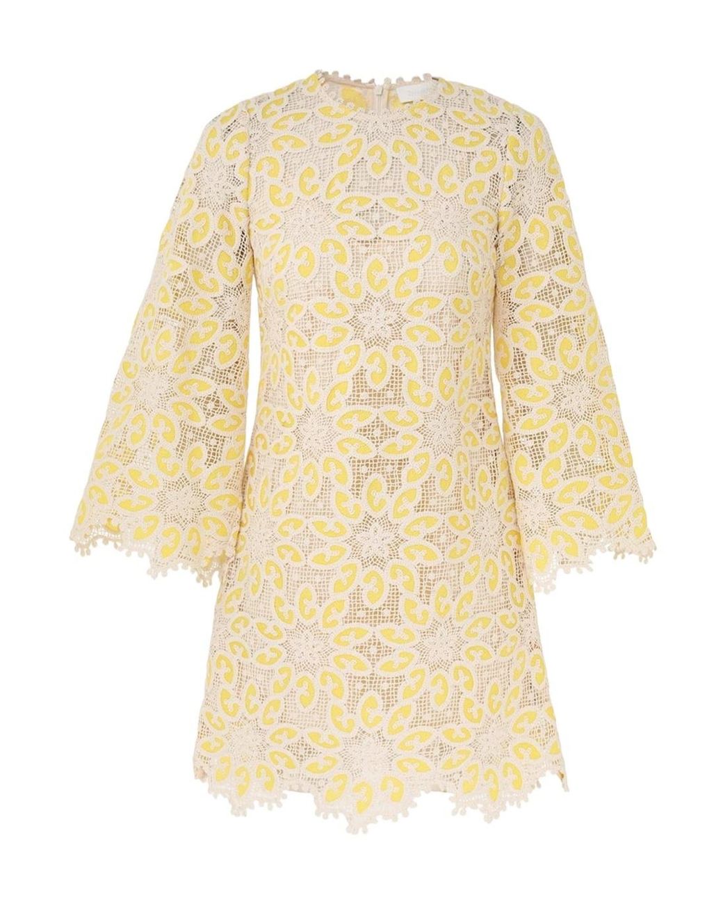 Zimmermann Natural Golden Lace Mini Dress