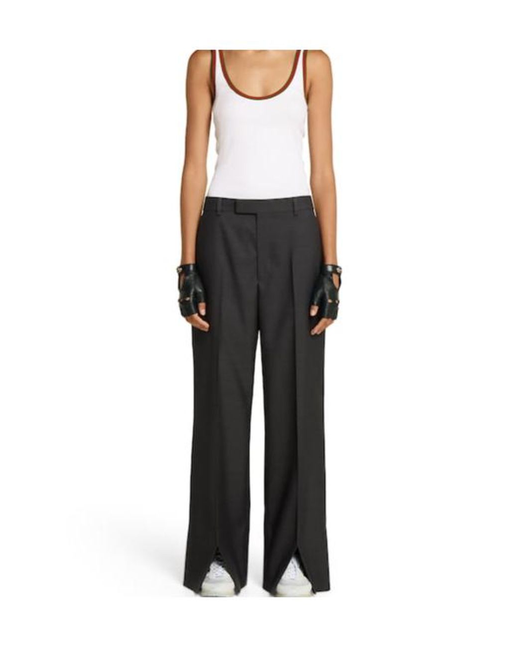 Gucci Gray Straight-Leg Trousers