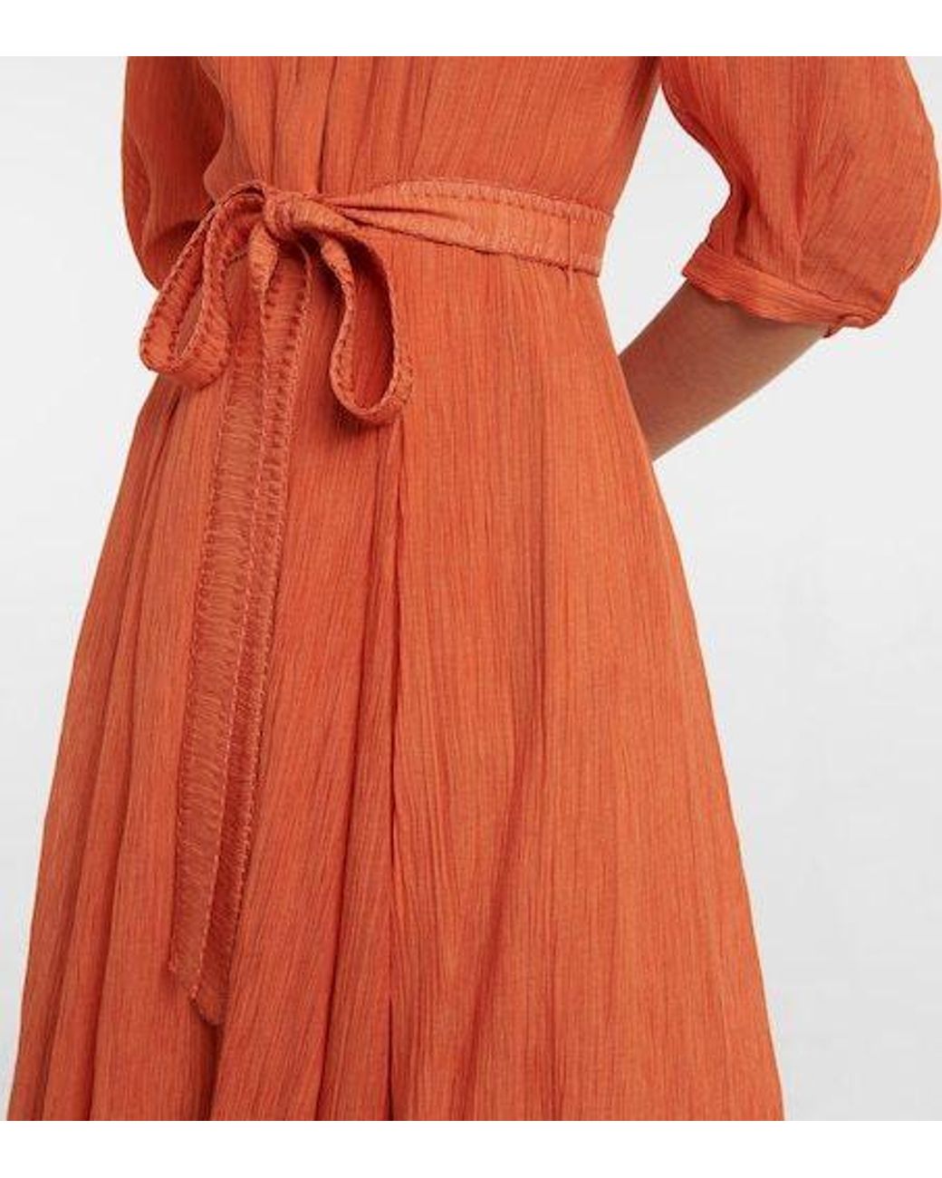 Gabriela Hearst Orange Shirt Dress