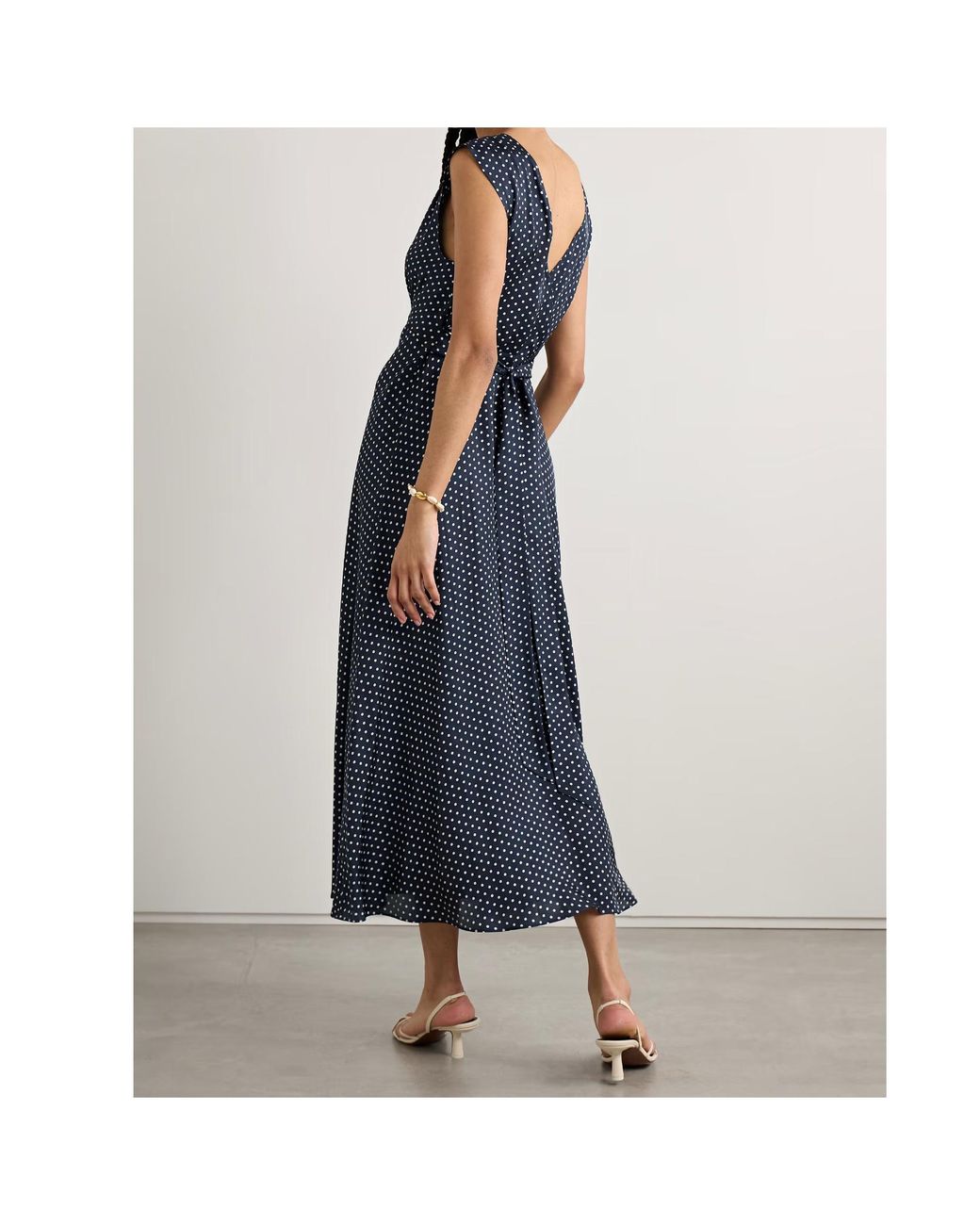Doen Blue Tahlia Polka-Dot Midi Dress