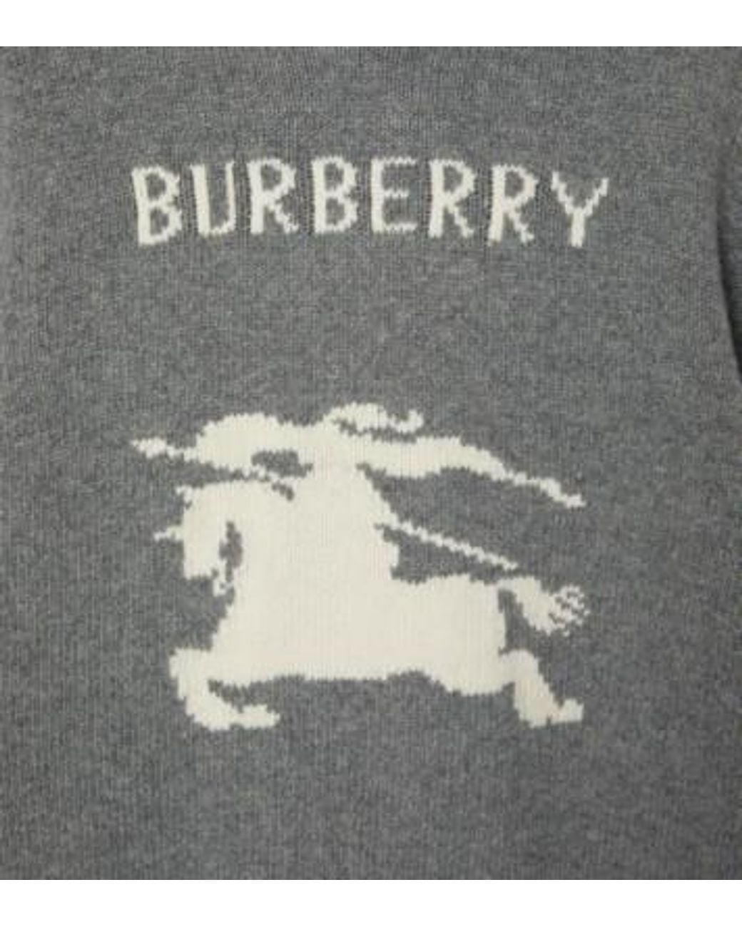 Burberry Gray Ekd Intarsia-Knit Drawstring Hoodie for men