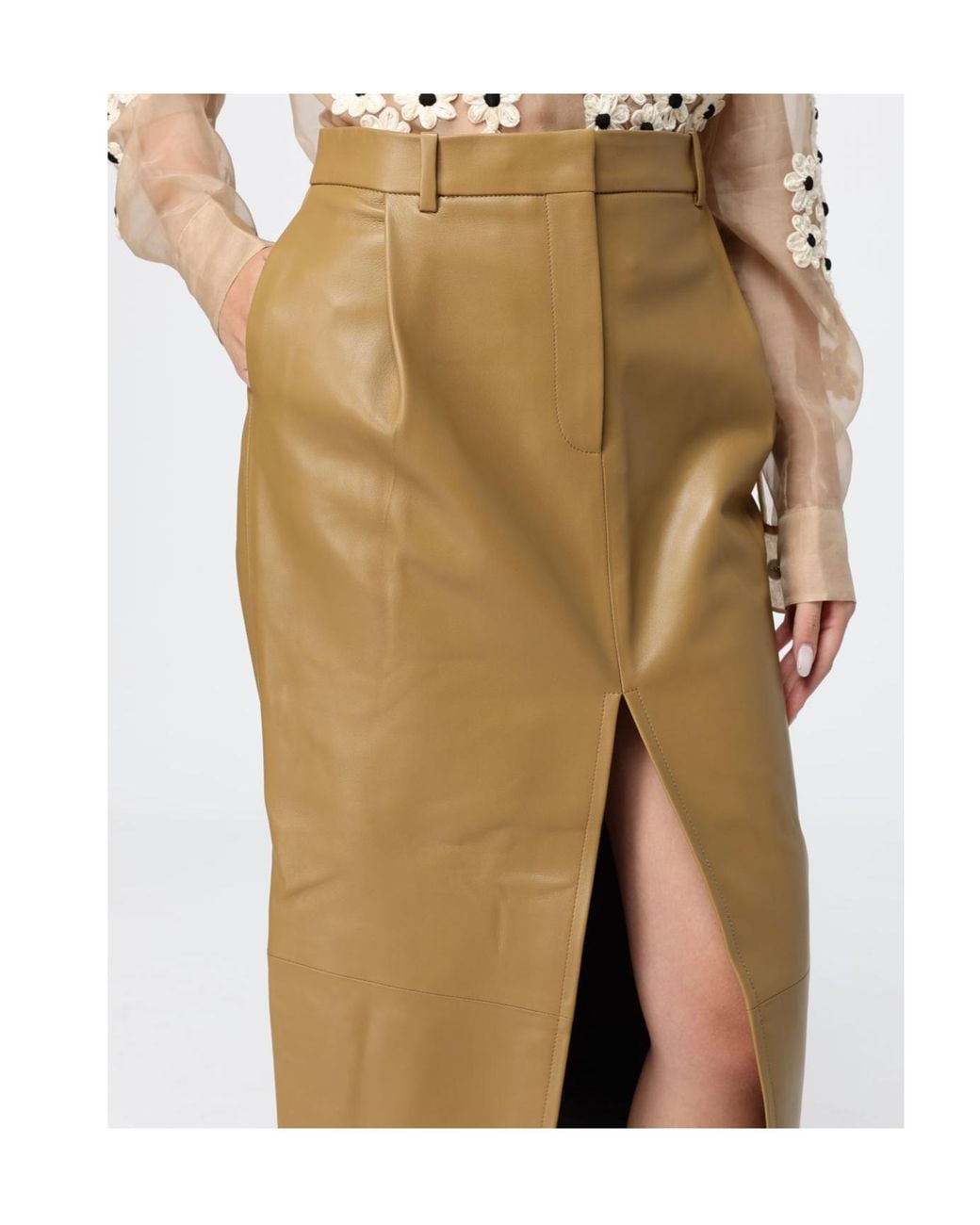 Khaite Natural Anden Midi Skirt