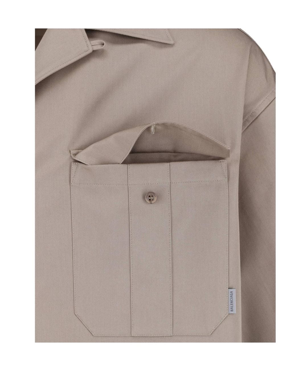 Balenciaga Gray Flag Pocket Short-Sleeved Shirt for men