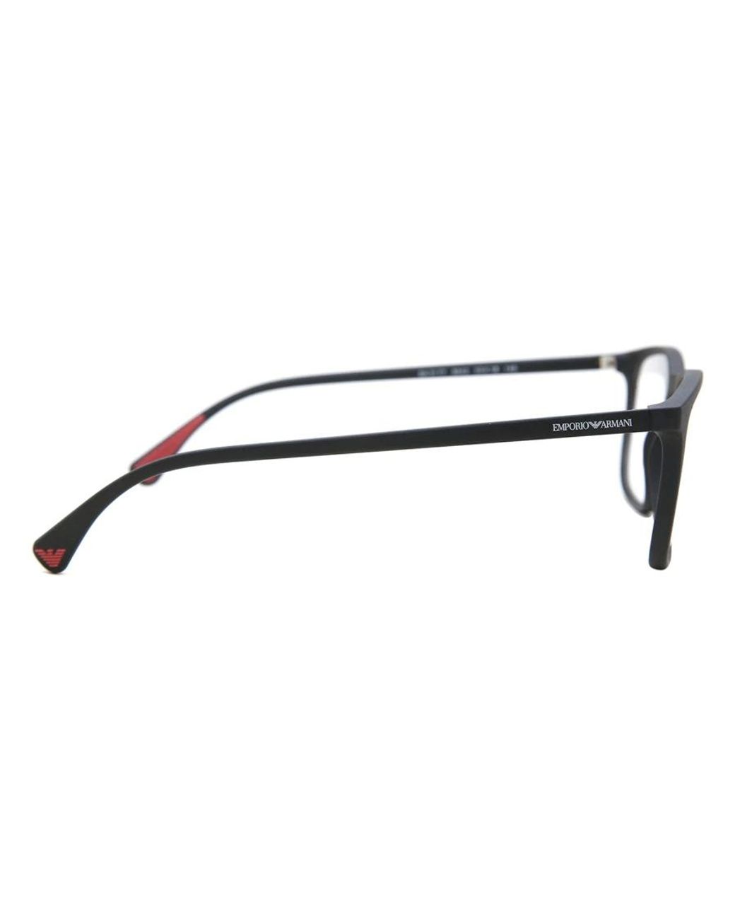 Emporio Armani White Rectangular Frame Glasses for men