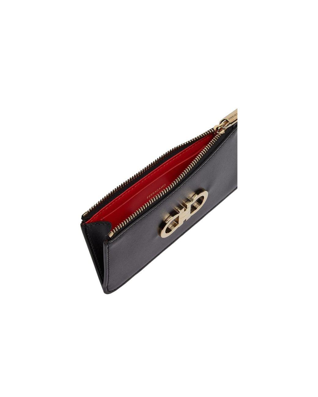Ferragamo Black Ferragamo Gancini Credit Card Holder