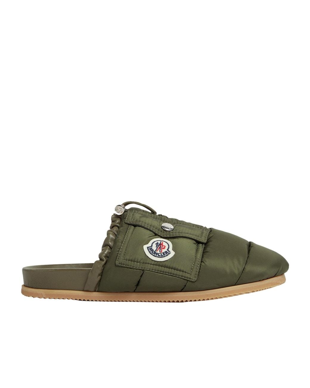Moncler Green Mon Pocket Padded Leather Mules