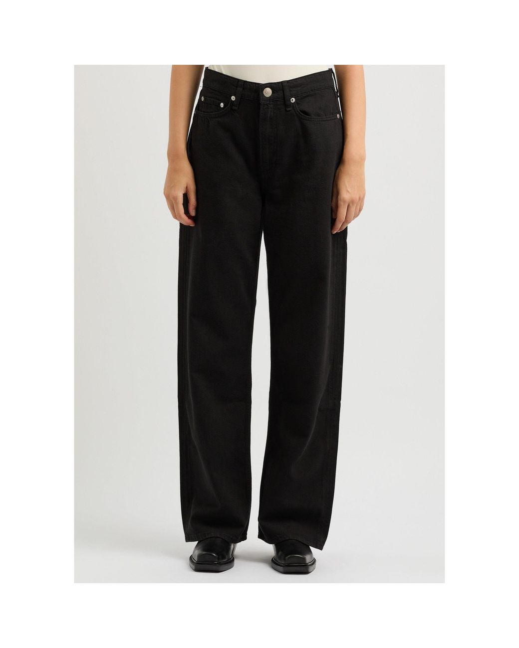 Rag & Bone Black Loose High-Waist Jeans