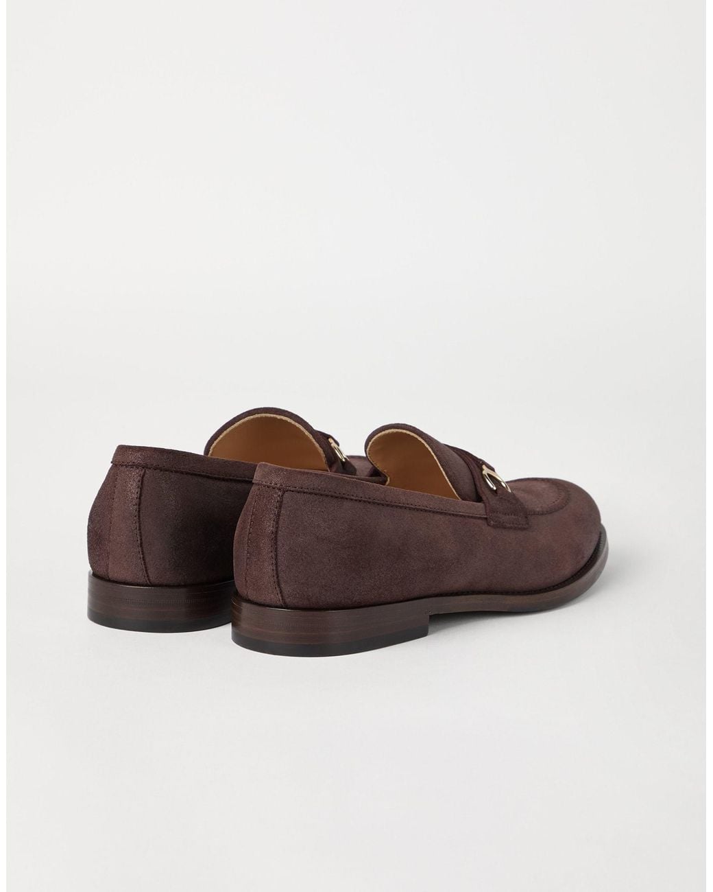 Brunello Cucinelli Brown Slip On Flat Shoes for men