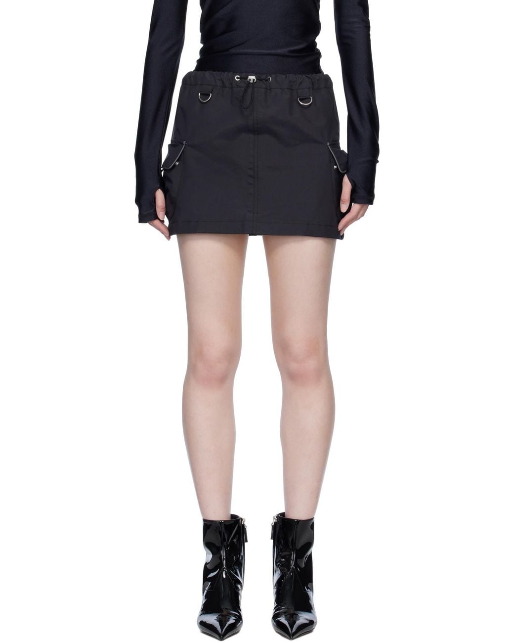 Coperni Black Cargo Mini Skirt