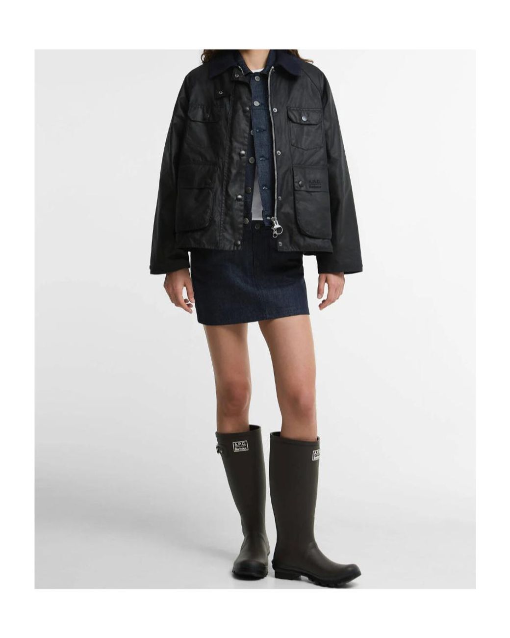 Barbour Black X A.P.C. Spey Waxed Jacket