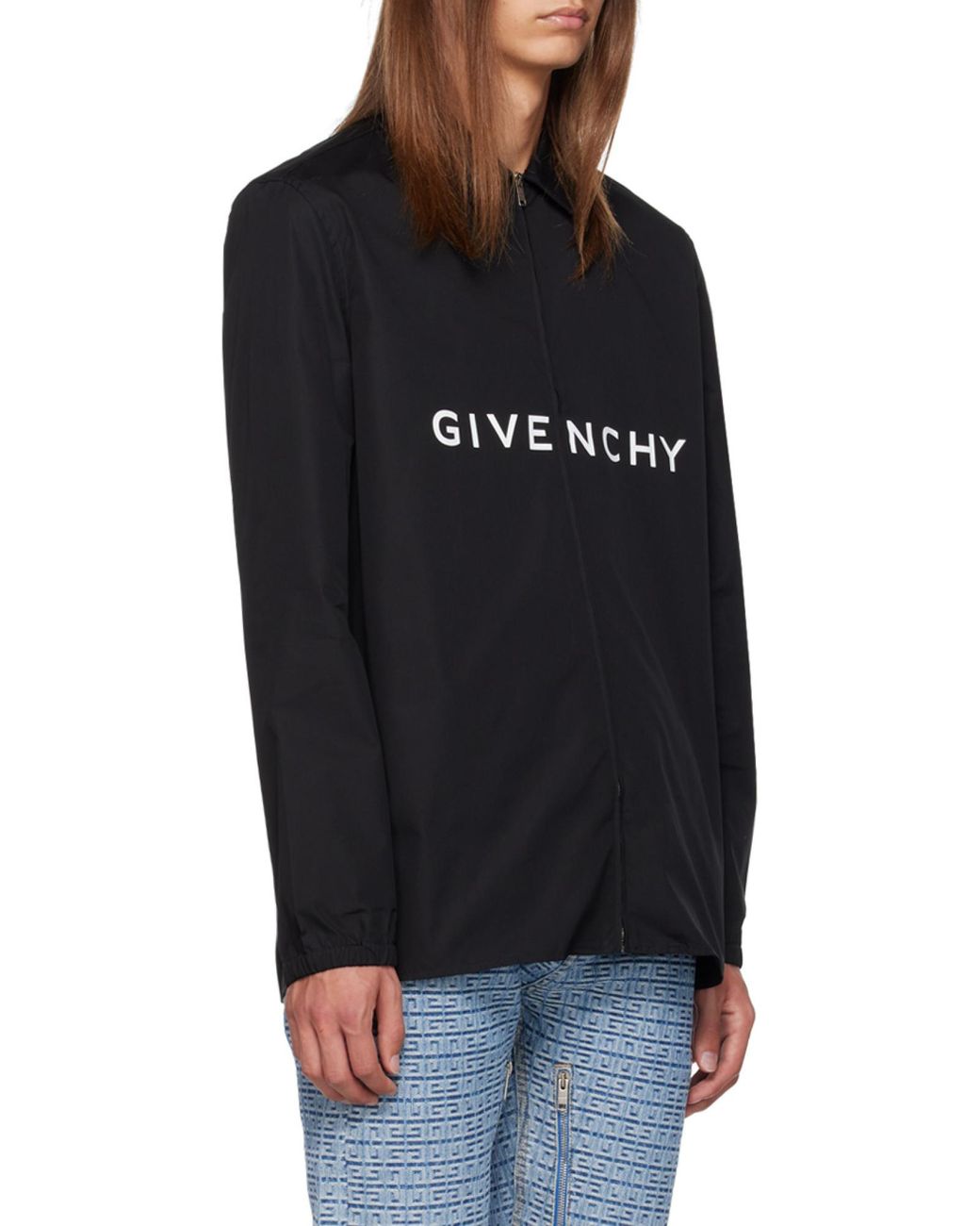 Givenchy Black Archetype Zipped Shirt for men