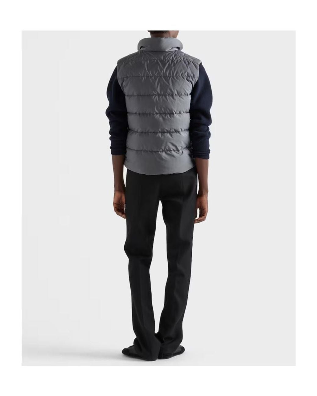 Prada Gray Re-Nylon Vest for men