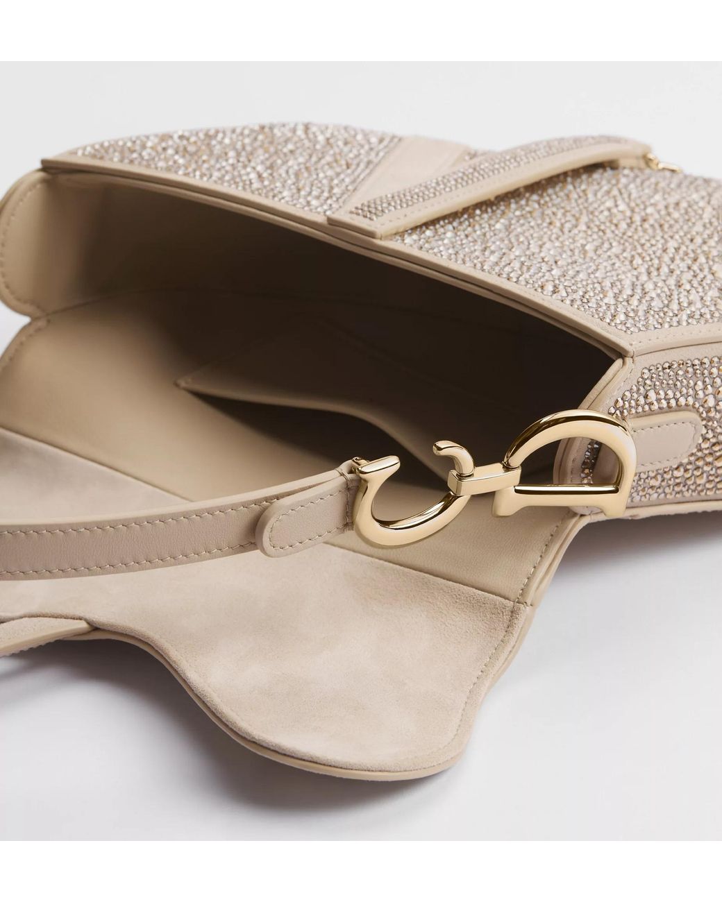 Dior White Small Saddle Bag With Strap