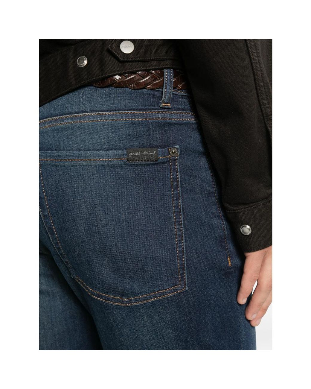 7 For All Mankind Blue Slim Fit Stretch Jeans for men