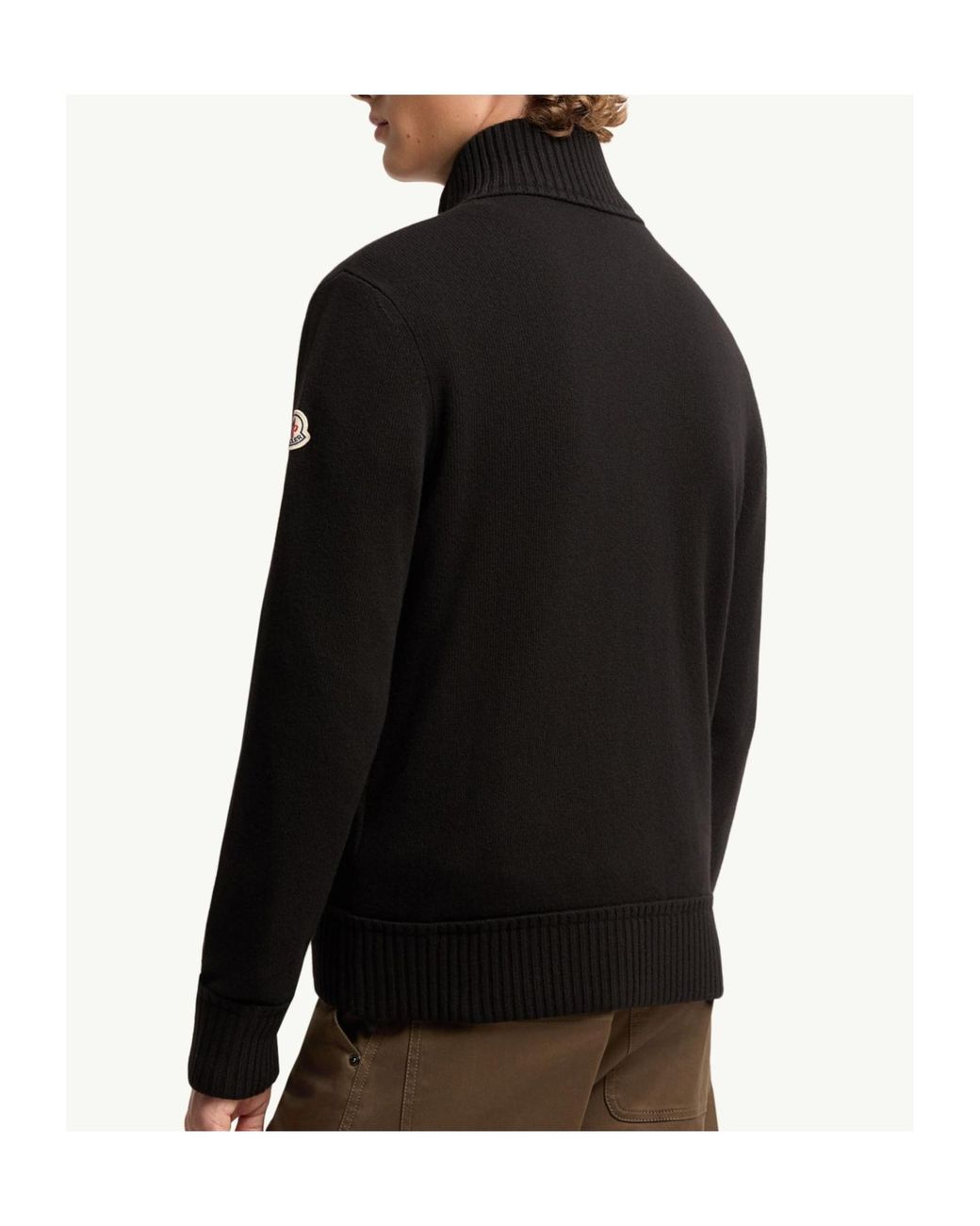 Moncler Gray Cashmere Wool Zip-Up Cardigan for men