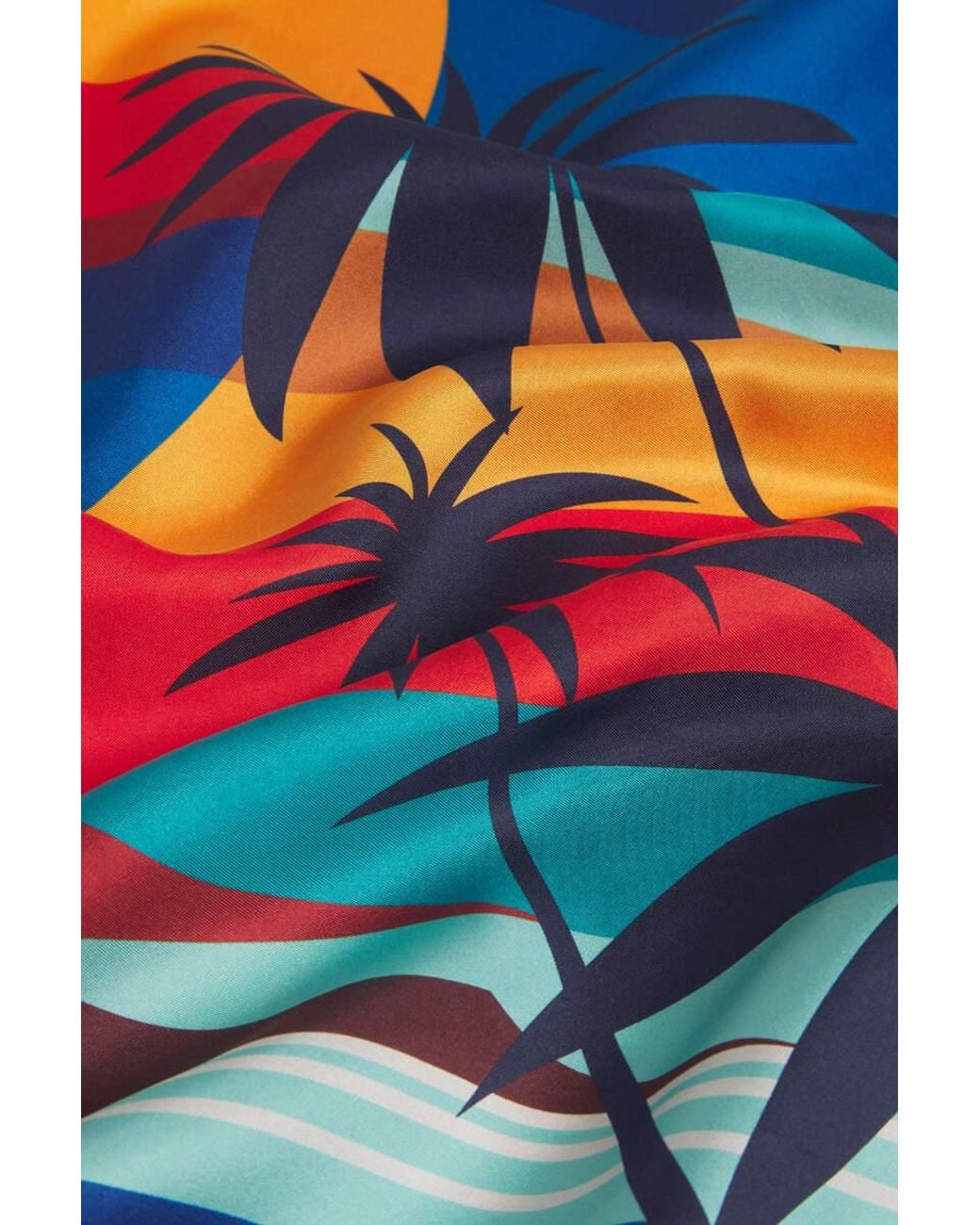 DSquared² Blue Tropical Print Square Scarf