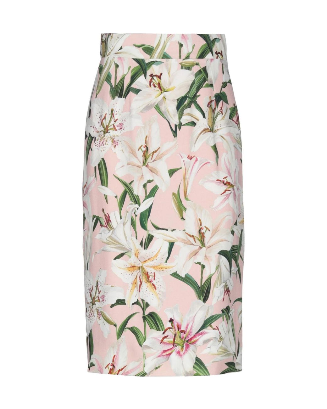 Dolce & Gabbana White Floral Print Midi Skirt