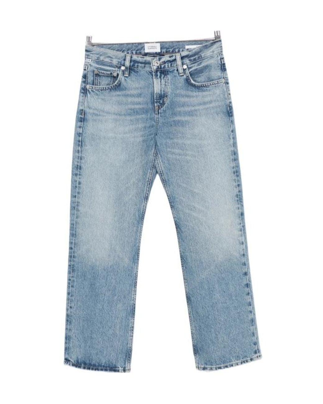 Citizens of Humanity Blue Faye Faded Straight-Leg Jeans