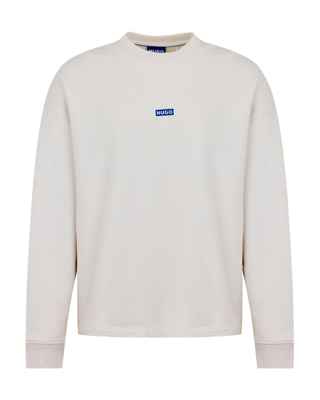 Boss White Solid Color Cotton Sweatshirt for men