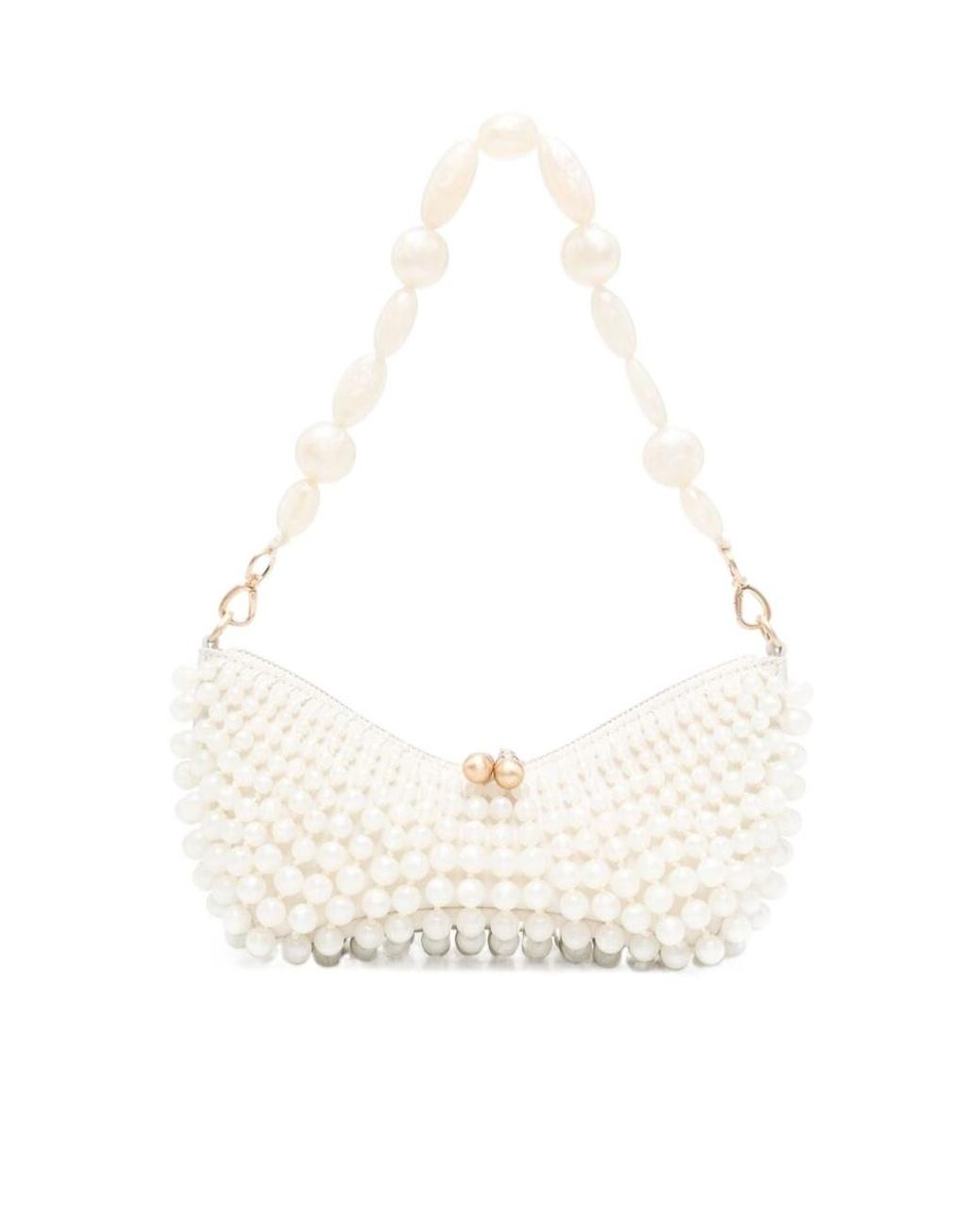 Cult Gaia White Mercier Zipped Mini Shoulder Bag