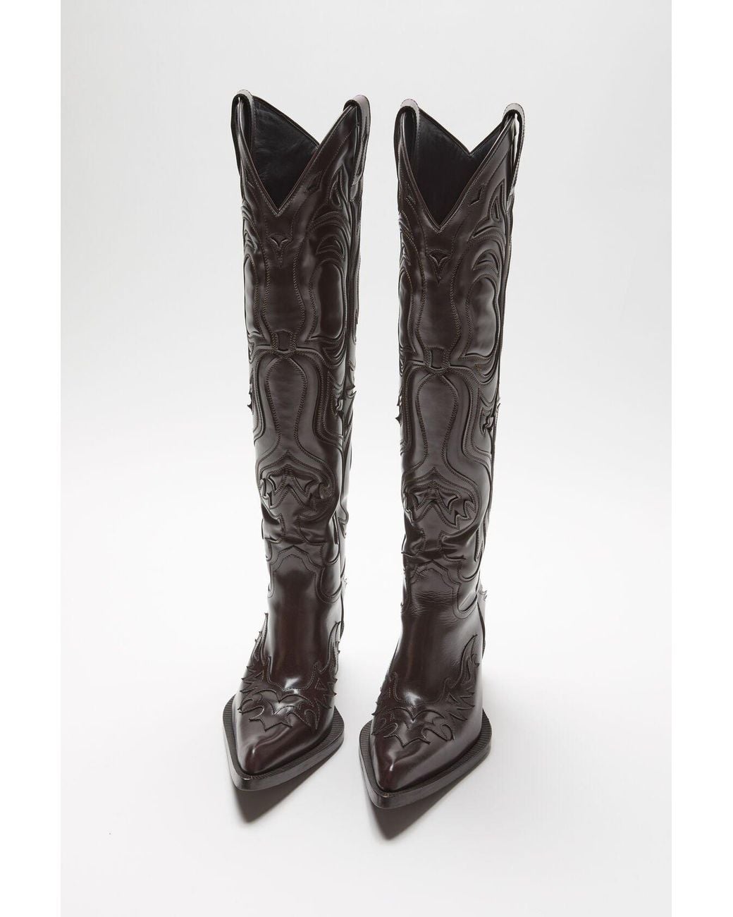 Acne White Pointed-Toe Boots