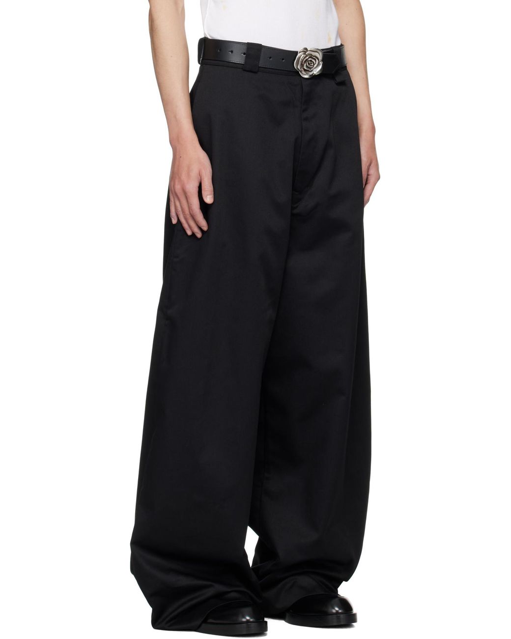 Willy Chavarria Black Wide-Leg Pants for men