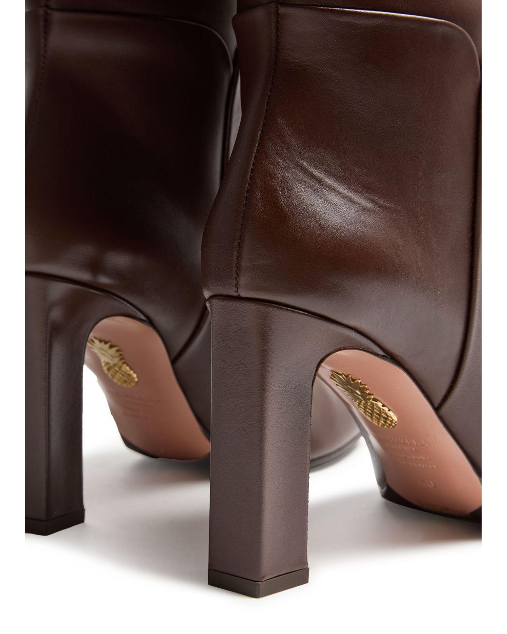Aquazzura Brown Sellier 85 Knee-High Boots