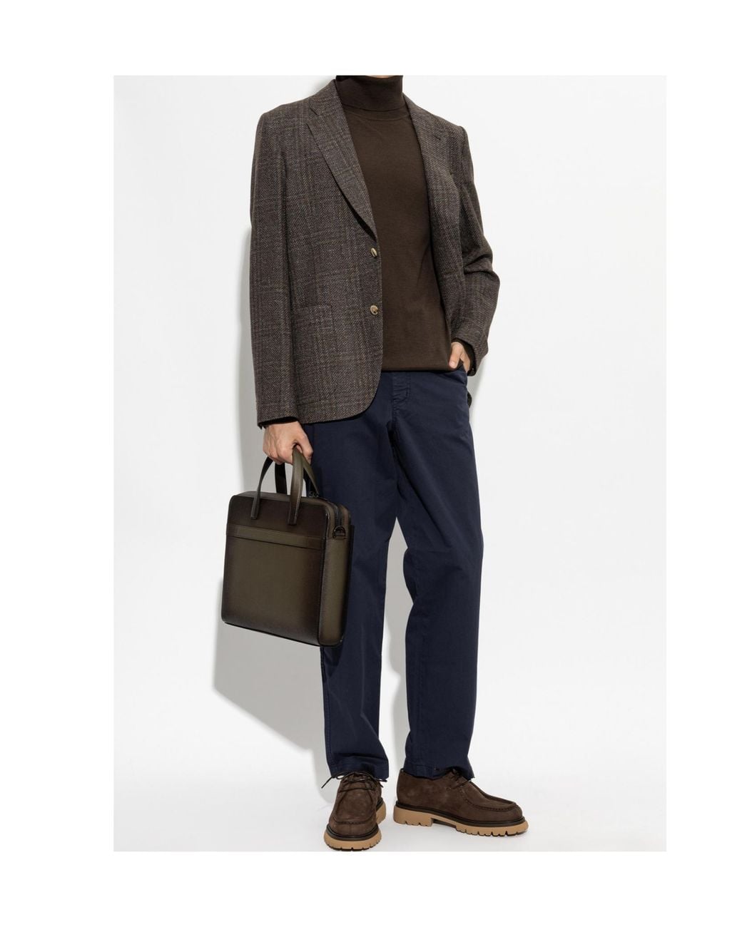 Paul Smith Brown Checked Single-Breasted Blazer for men