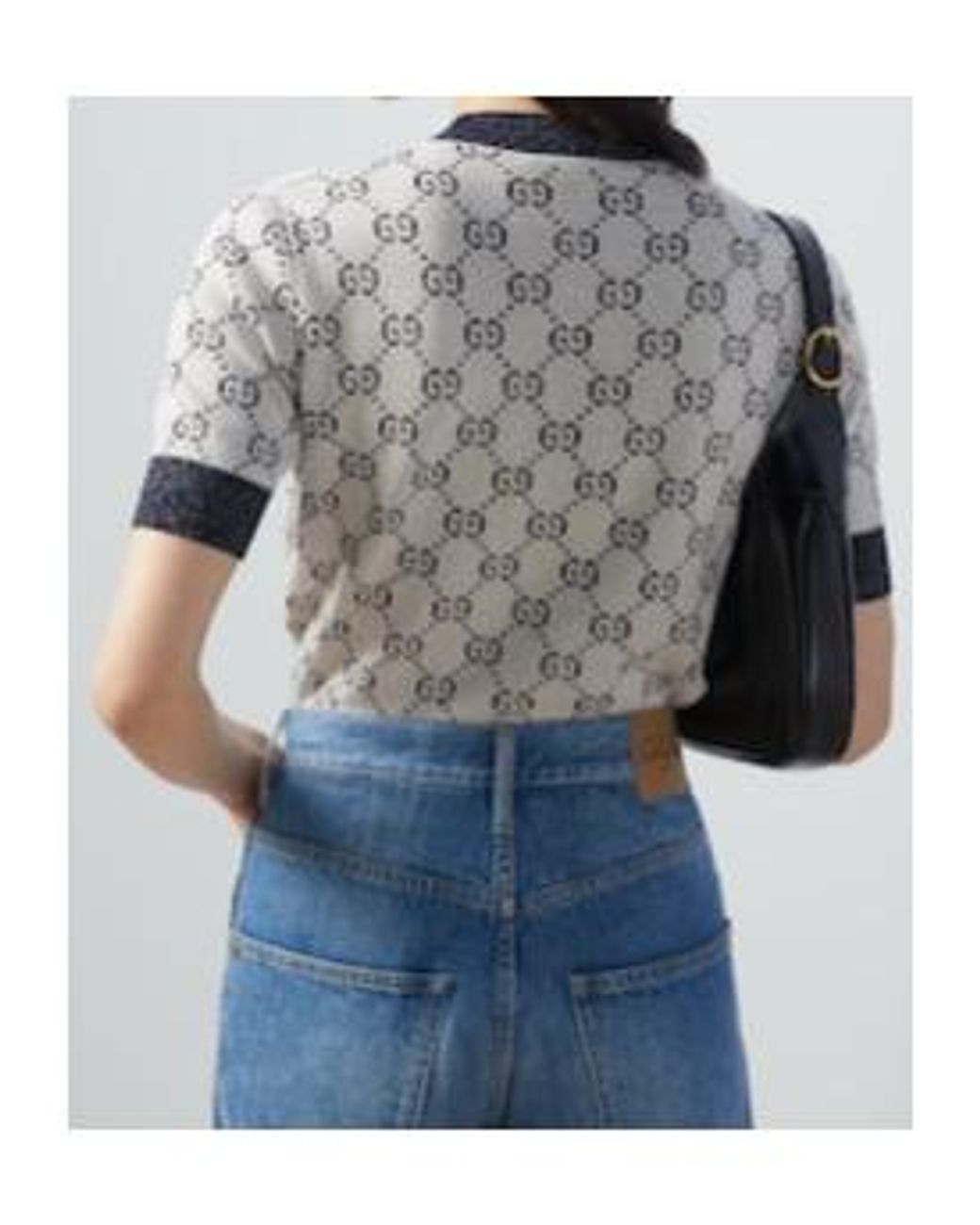 Gucci Gray Gg Lamé Jacquard Top