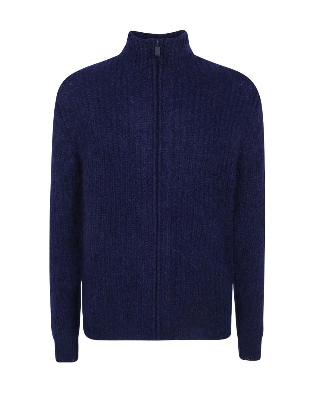 Aspesi Blue Long-Sleeved Zipped Cardigan for men