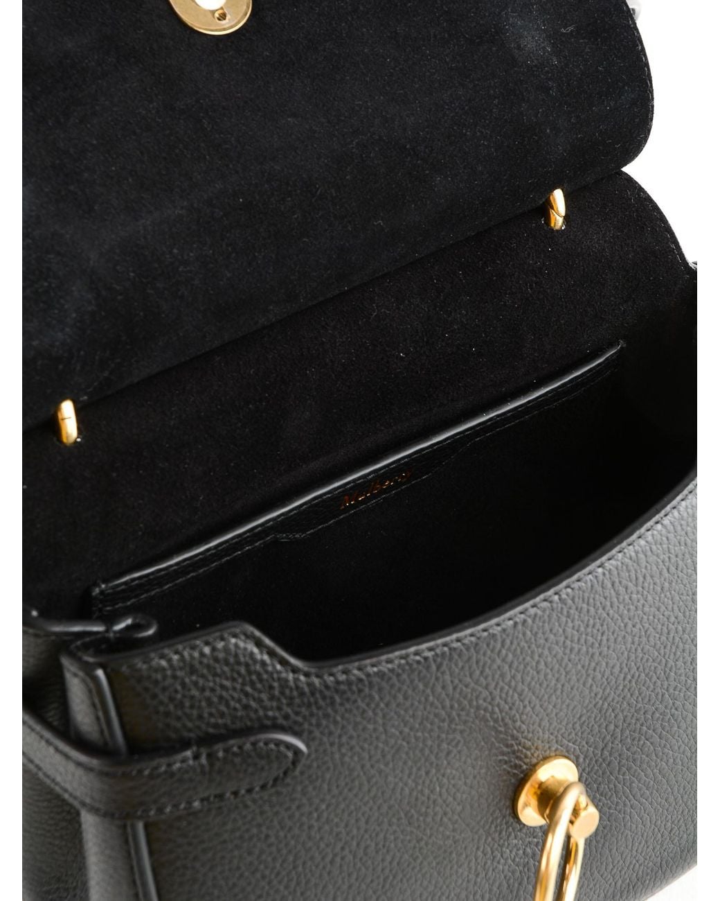 Mulberry Black Amberley Logo Detailed Small Shoulder Bag