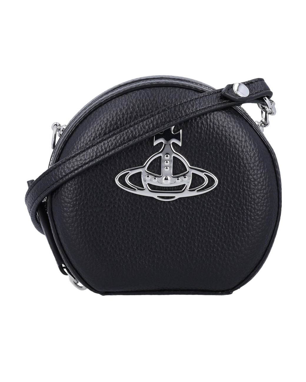 Vivienne Westwood Black Orb Plaque Mini Round Crossbody Bag