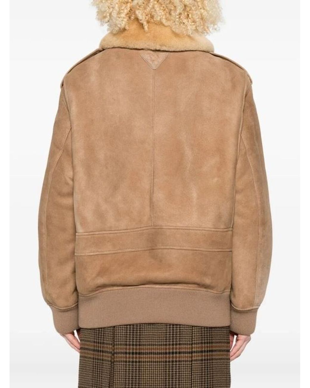 Prada Natural Logo Detailed Long-Sleeved Jacket