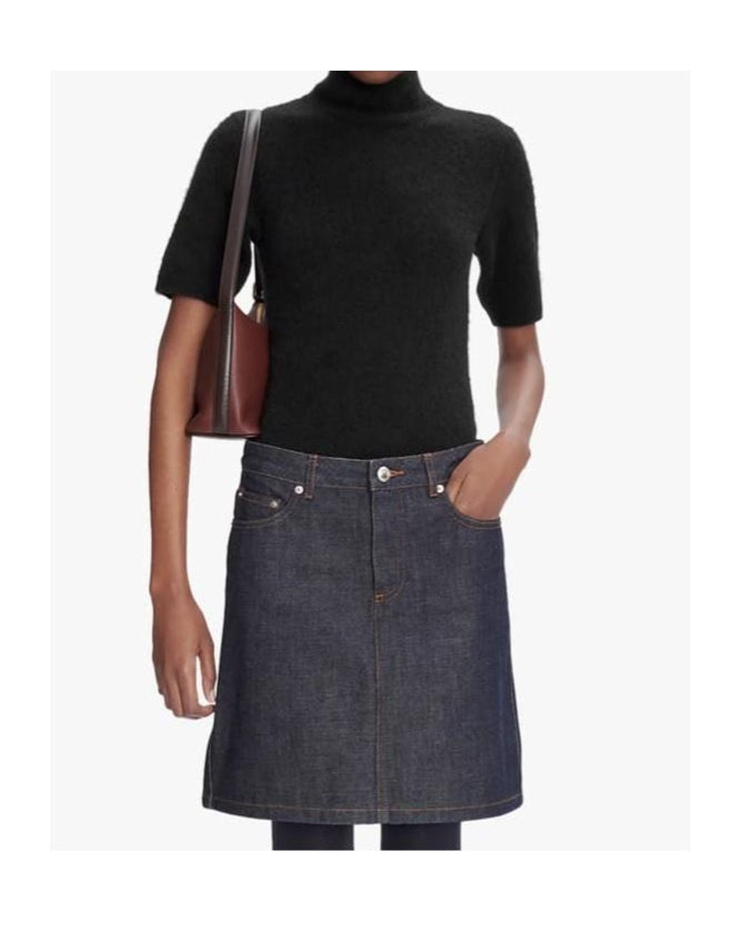 A.P.C. Black High-Neck Short-Sleeved Jumper