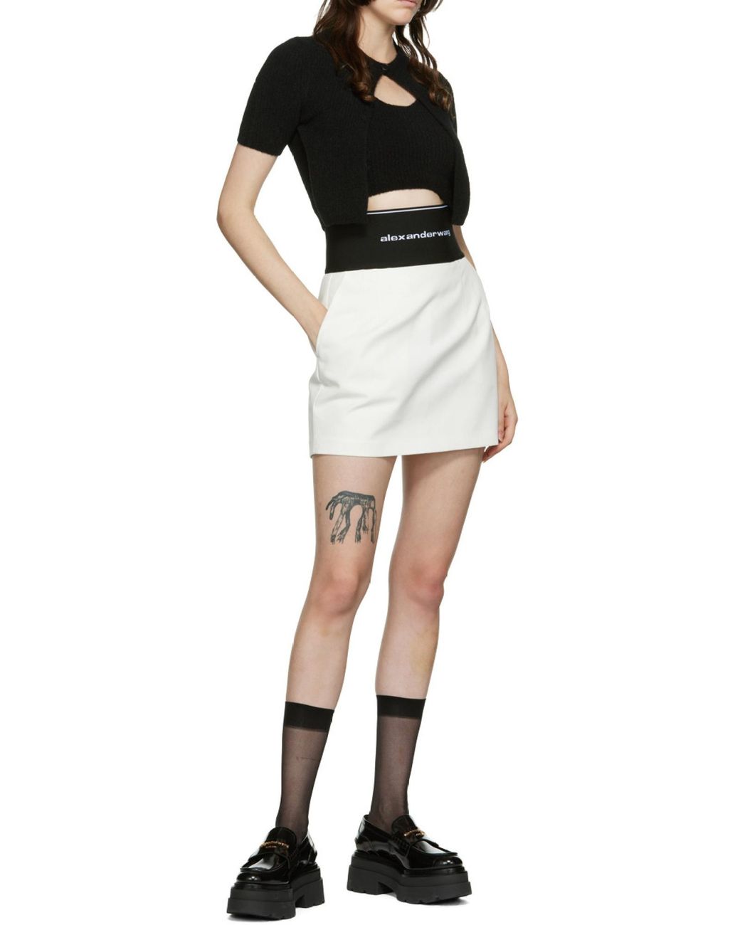 Alexander Wang Black T By Short-Sleeved Twinset Cardigan