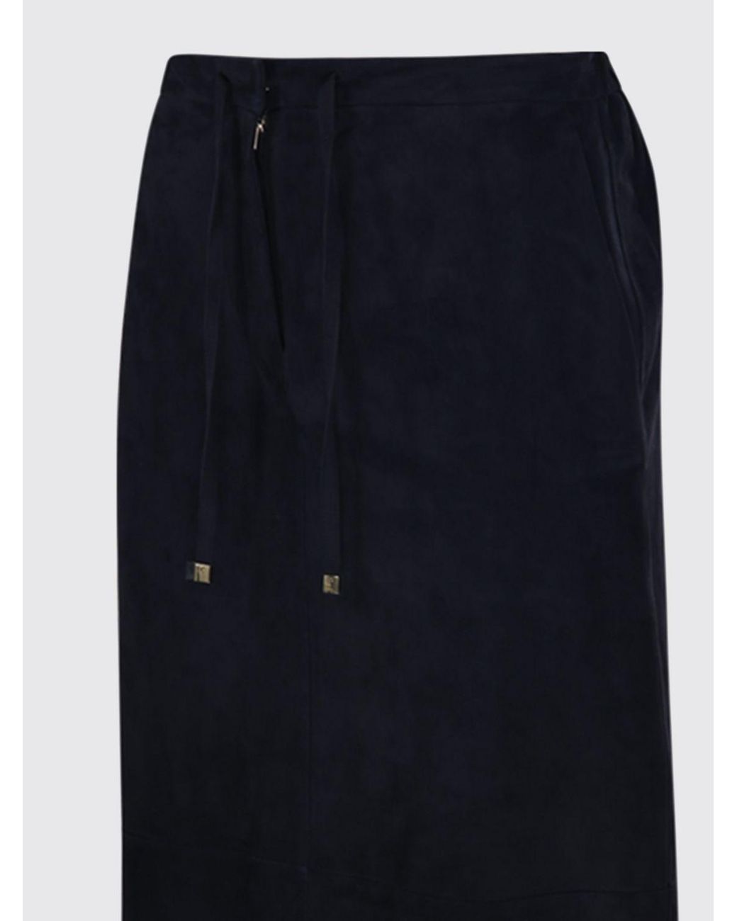 Max Mara Blue Studio Gazza Leather Midi Skirt