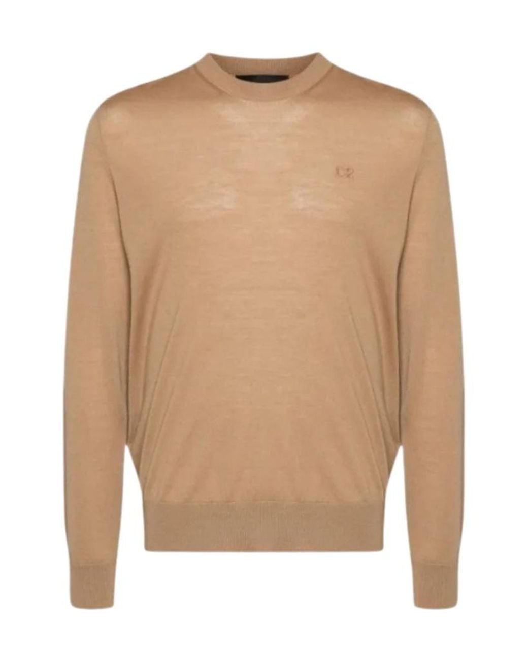 DSquared² Natural Crew-Neck Virgin Wool Jumper for men