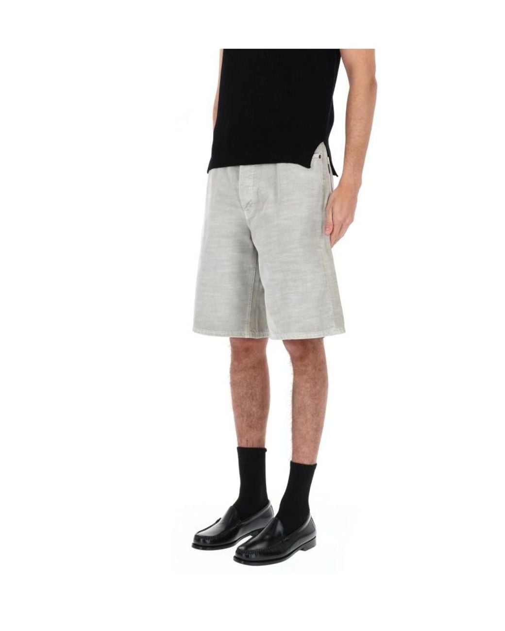 Haikure Gray Belted Bermuda Shorts for men
