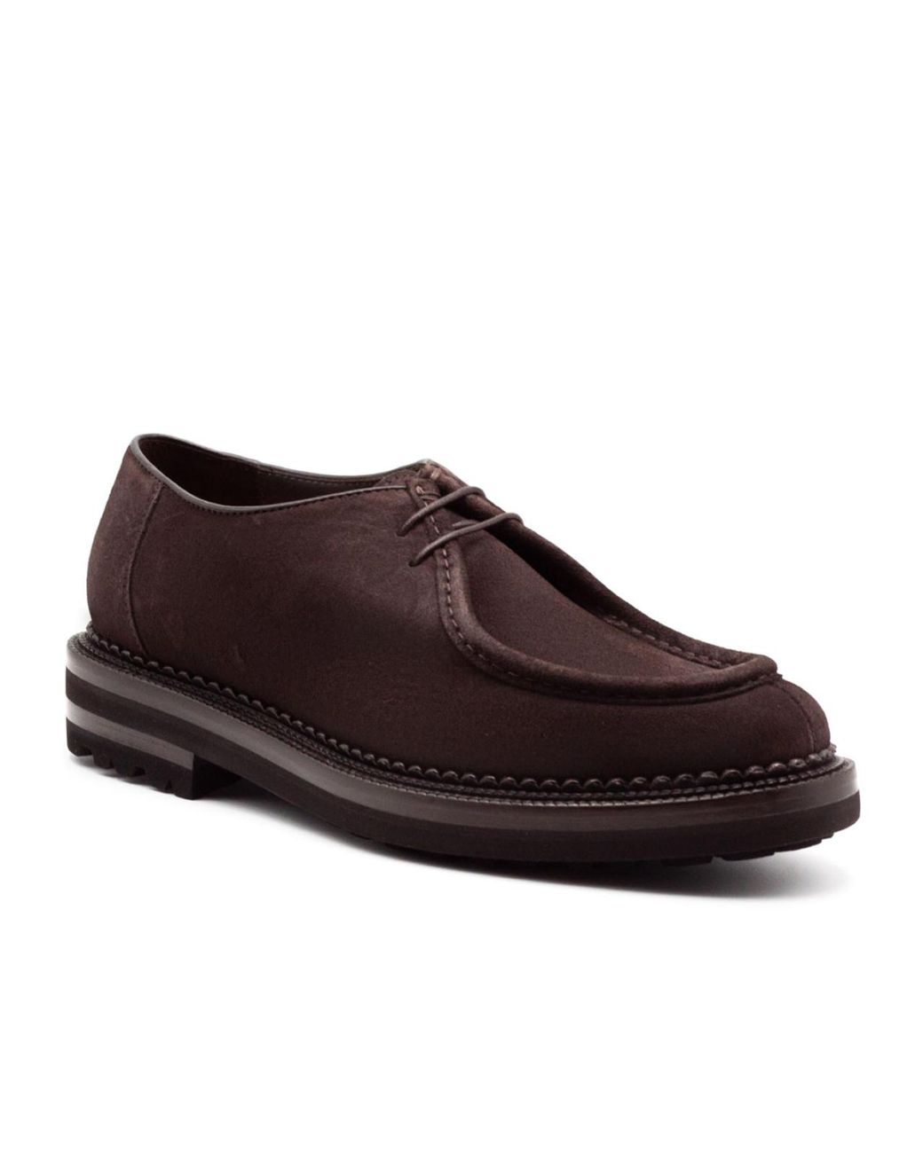 Green George Brown Apron-Toe Derby Shoes for men